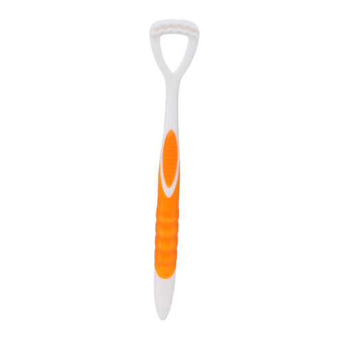 (Orange) Tongue Scraper Flexible Long Handle Oral Cleaner Orange 2