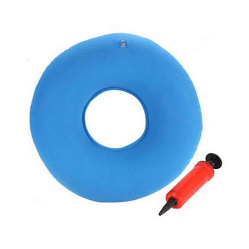 (Light Blue) Opblaasbare donutkussen blauw