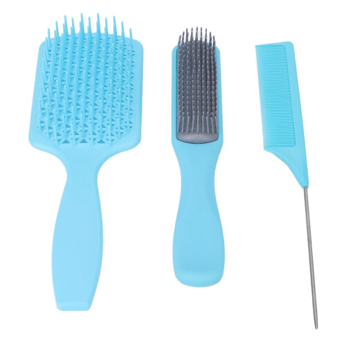 (Blue Boxed) Hittebestendige Haarborstel Set Blauw 1