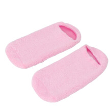 (Pink) 2x Feuchtigkeitssocken gegen rauh Haut mit Ölgel wiederverwendbar