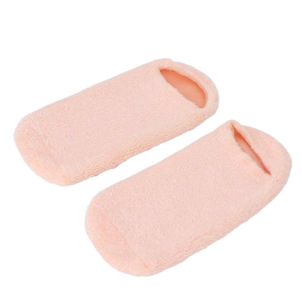 Orange (Orange) 2Pcs Moisturizing Socks Repair Rough Skin Essential Oil Gel Reusable