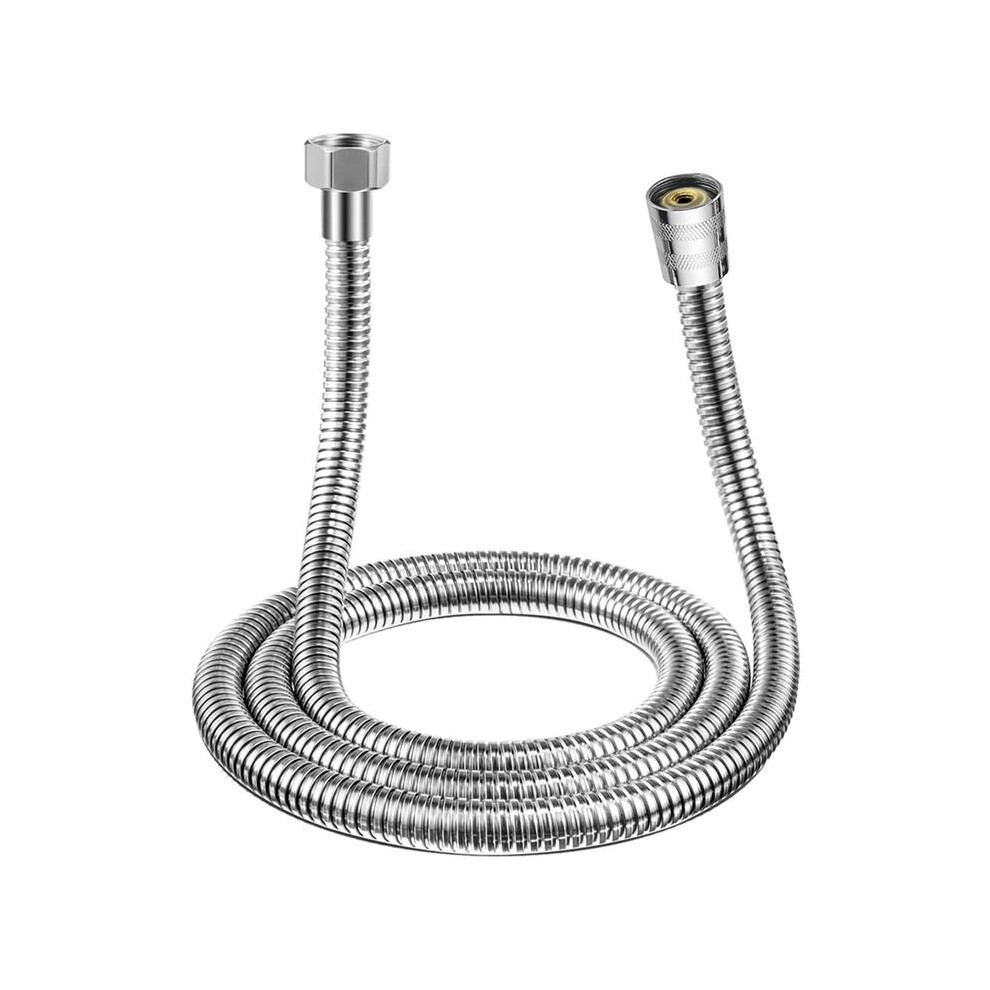 (Silver, 2 Meters) Flexible Stainless Steel Shower Hose, 1 Count Handheld Shower Head Extension Tube, Bathroom Supplies For Washroom Toilet 5042208087808