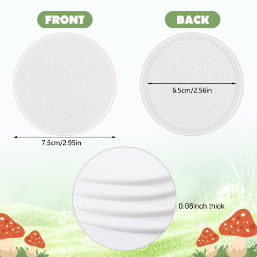 Reusable 24PCS Mushroom Growing Filter Pads 2mm Thick-3mm 2