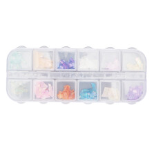 12 Farben Abalone Muschelnägel DIY Glitter