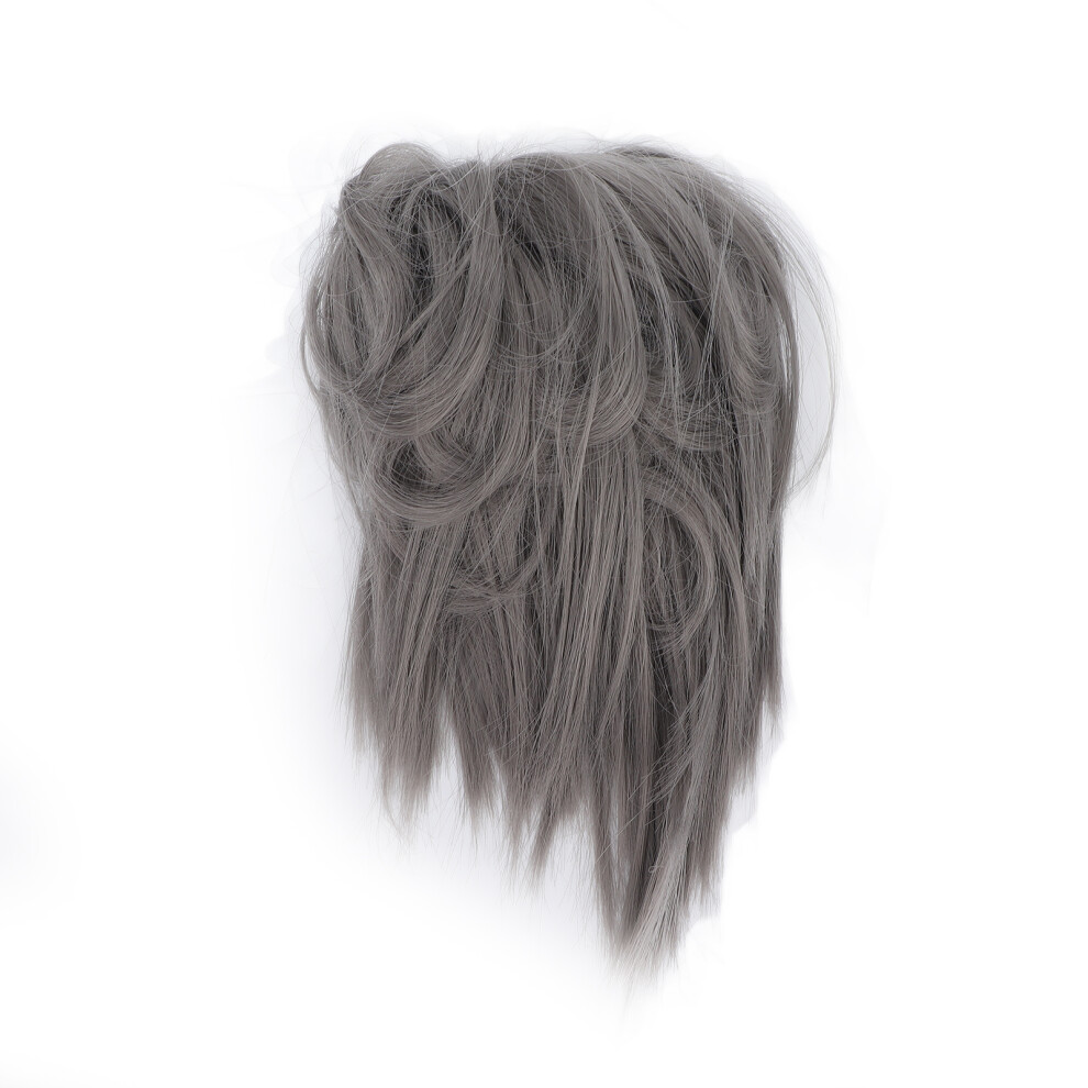 Unisex (Q17-Dimgray#) Messy Bun Hair Piece Wavy Ponytail Extension Women Girls Q17-22H613