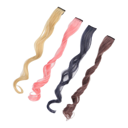 4pcs Clip-in Colored Hair Extensions for Party 2