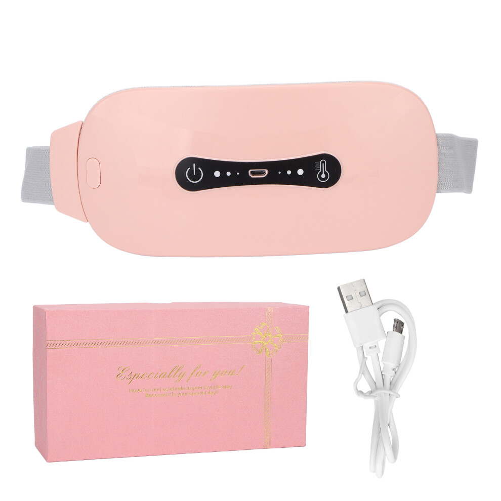 (Pinkish) Electric Belly Heating Pad 3 Heat Levels Vibration Adjustable Waist