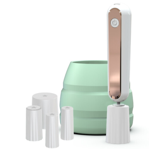 (White) Pulitore Pennelli Trucco Elettrico Ricaricabile