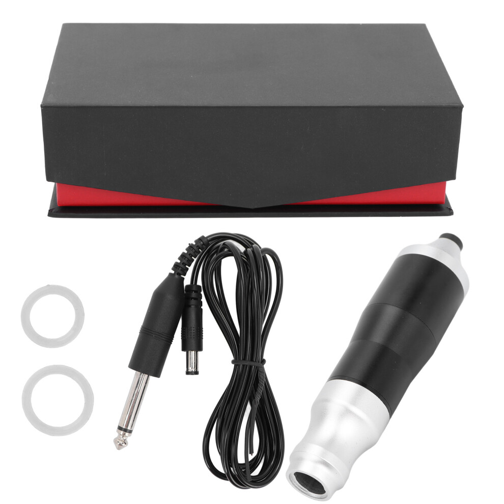 (Silver) Professional Rotary Tattoo Pen Aluminium Alloy DC Clip Cord
