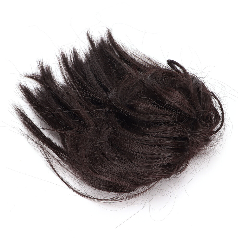 Unisex (Q17-4#) Messy Bun Faux Hairpiece Elastic Updo Extension For Women