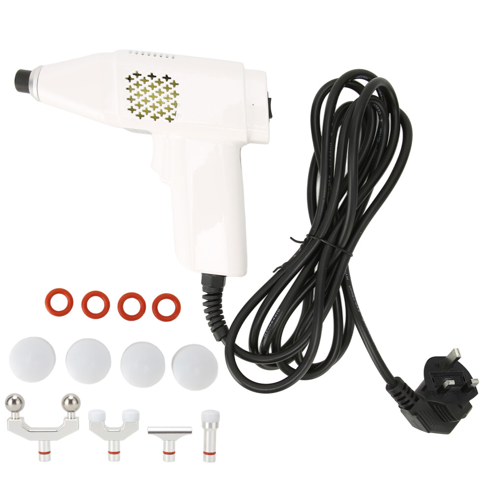 (UK Plug) Electric Spine Chiropractor 3 Strengths 4 Massage Heads