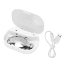 (White) UV Sanitizer Box Foldable Spoon Set Portable Auto Off USB Pink
