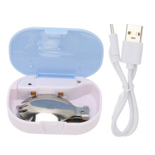 (Blue) UV Desinfectiedoos Opvouwbaar Lepelset Draagbaar Auto-uit USB Roze