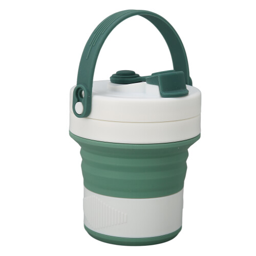 Faltbecher 450ml Silikon Hellgrün Sportlich Tragbar