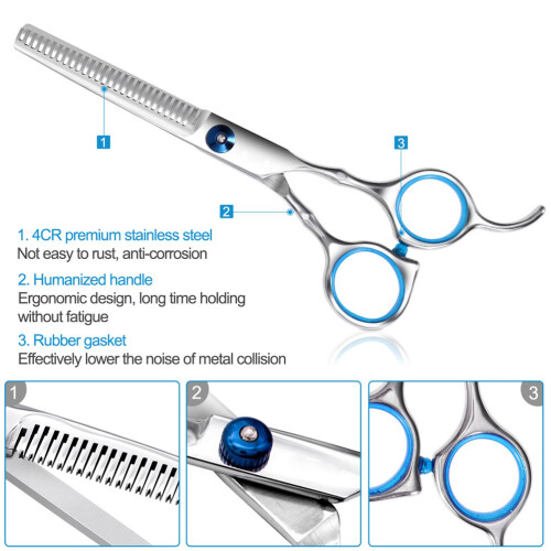 Set forbici capelli professionale con pettine e diradatore 2