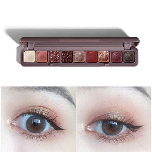 9-Farbige wasserfeste Lidschatten-Palette lang anhaltend 1