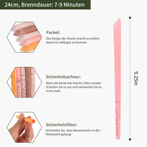 24 Stück Ohrenkerzen Wachsentferner mit 8 Stopfen 2