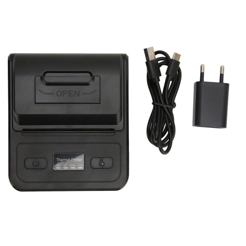 Thermal Label Printer 80mm, Type C, 2000mAh Battery, Black 1