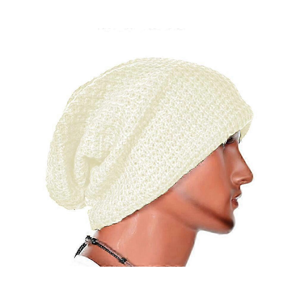 Kikidex (As Show, Navy Blue) Men Knitted Slouch Beanie Hat Skull Baggy Winter Warm Oversize Skateboard Cap