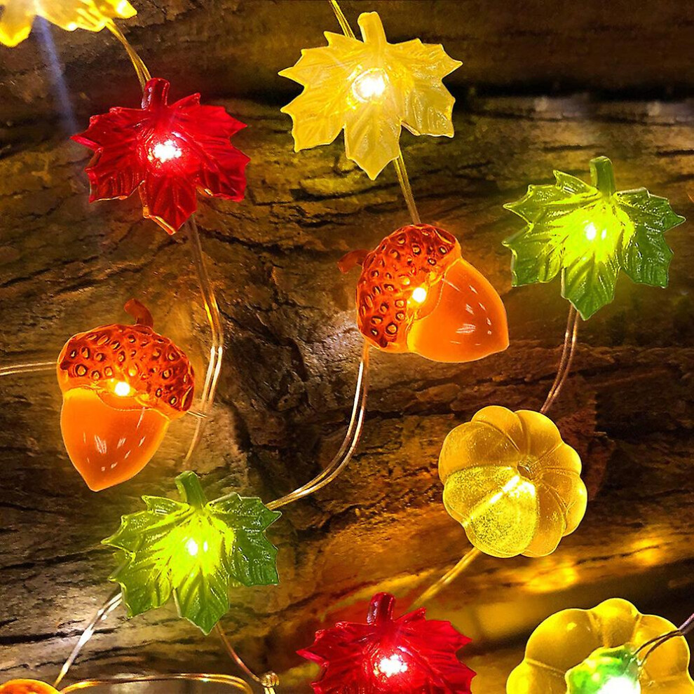 Kikidex (As Show, One Size) Led Fall Garland, 3M 30Led Fall Garlands, Fall Garlands Decoration, Led Fall Leaves Garlands, Thanksgiving Decoration Light
