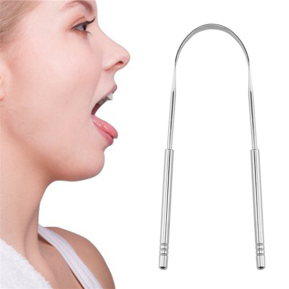 1Pcs Stainless Steel Tongue Cleaner Scraper Dental Tool