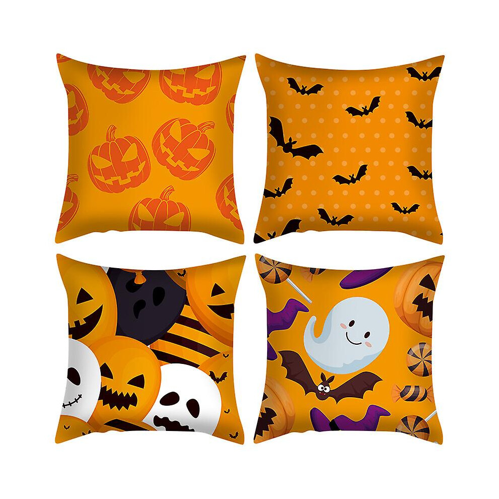 Kikidex (As Show, One Size) Sets Of Halloween Sofa Cushions Halloween Skin Cushion Covers Sofa Cushions (45X45cm) Peach