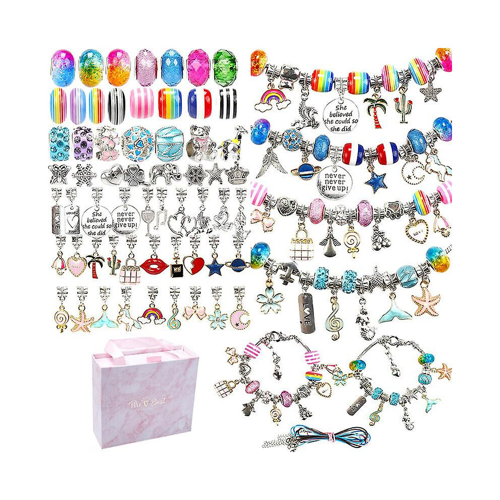 Kikidex (As Show, One Size) Charm Bracelet Making Kit For Girls, Jewelry Making Kits For Kids
