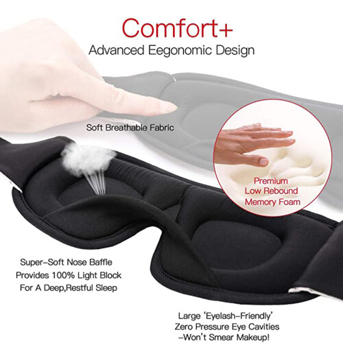 3D Contoured Sleep Mask - Night Eye Mask 1