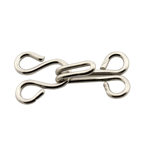 50Pc Metall Krokknapp Med Ögonlås För Krag, , (Silver)
