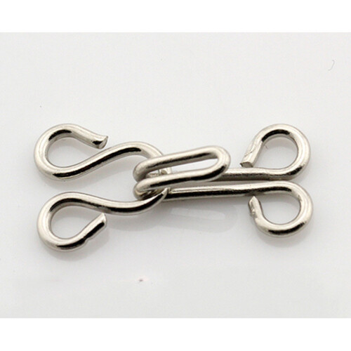 50Pc Metall Krokknapp Med Ögonlås För Krag, , (Silver) 2