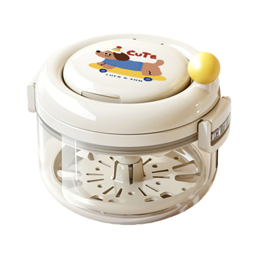 ABS Denture Organizers Box with Integrated Cleaning-cream white