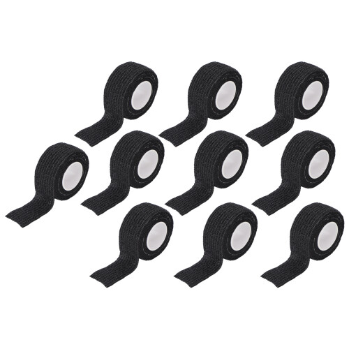 (Black) 10x 1"x2Yd Selbstklebende Elastische Bandage Schwarz 1