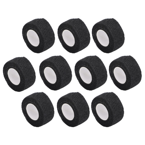 (Black) 10x 1"x2Yd Selbstklebende Elastische Bandage Schwarz 2