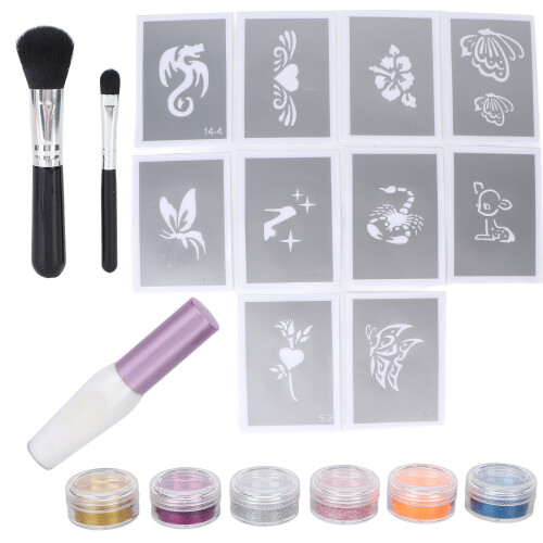 Glitterpulver 6 Farben Körper Make-up Nail Art 1