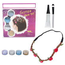 4-farbiges Glitter-Kit für Gesicht & Körper mit Kleber & Pinsel