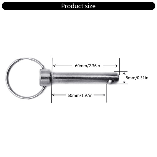 Carbon Steel Quick Release Locking Pins Button Head-10x65mm 2