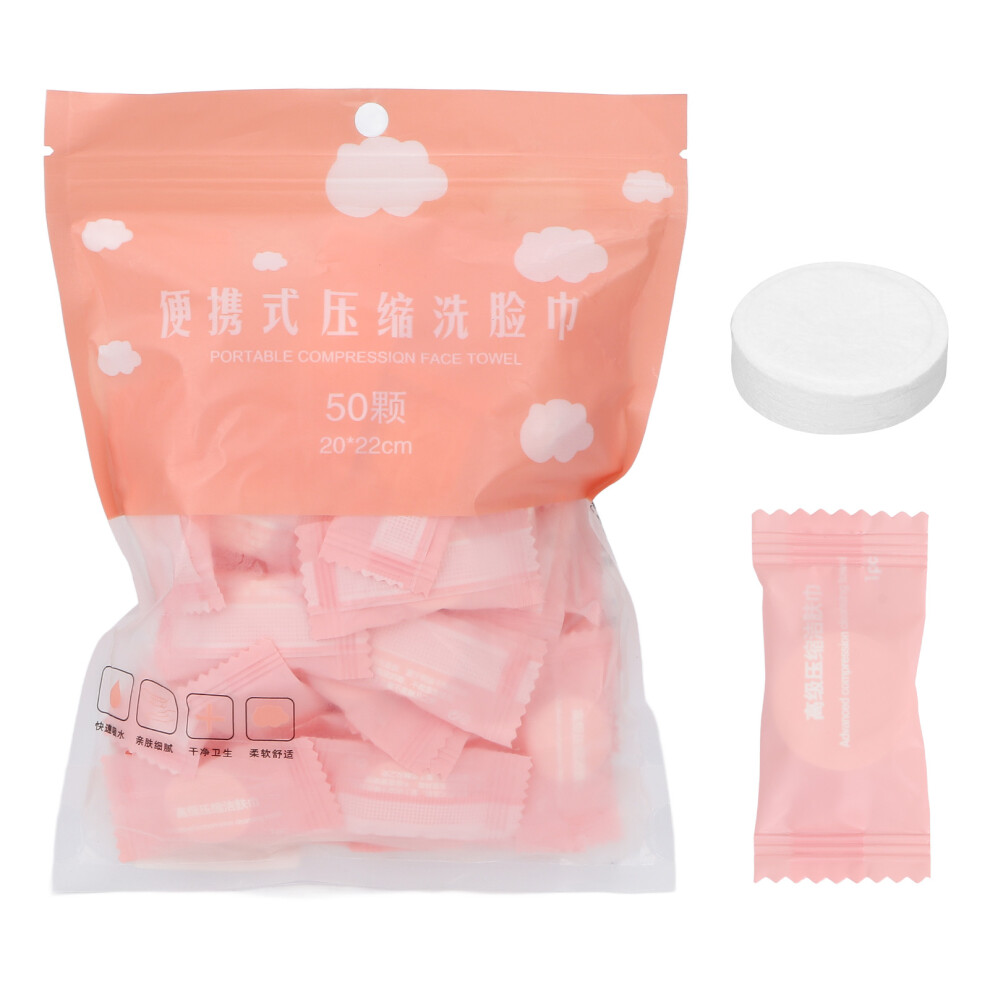 50pcs Disposable Compressed Face Towel Cotton Washcloth