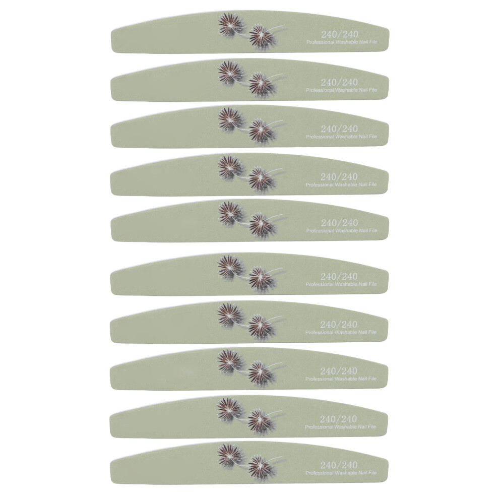 10pcs Double Sided Nail File Washable Reusable Manicure Tool