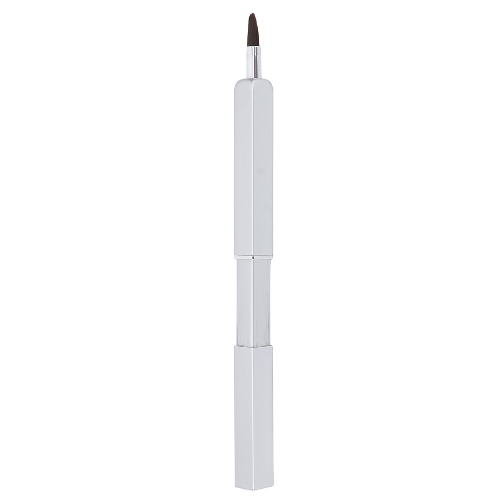 (Silver) Portable Retractable Lip Brush for Lipstick Gloss Silver