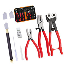 10 Piece Stained Glass Tool Kit Oil Feed Cutter Mirror Tile