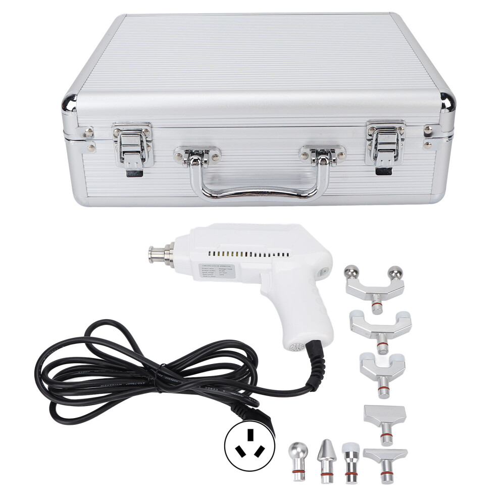 (AU Plug 220V) Electric Spine Chiropractor 6 Gears Adjustable Massager Gun White 110V