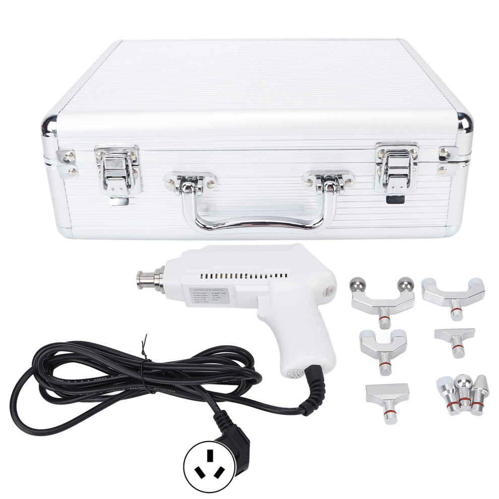 (AU Plug 220V) Electric Spine Chiropractor 9 Gears Adjustable Massager Gun White 220V