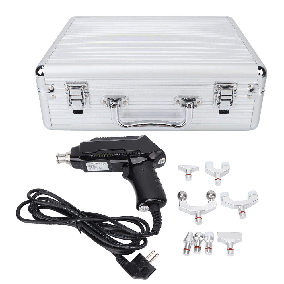 (EU Plug 220V) Electric Spine Massager 6 Levels Muscle Relaxation Black 220V