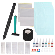 DIY-Tattoo-Stift-Set Edelstahl Nadeln Bandage Tinte Schwarz