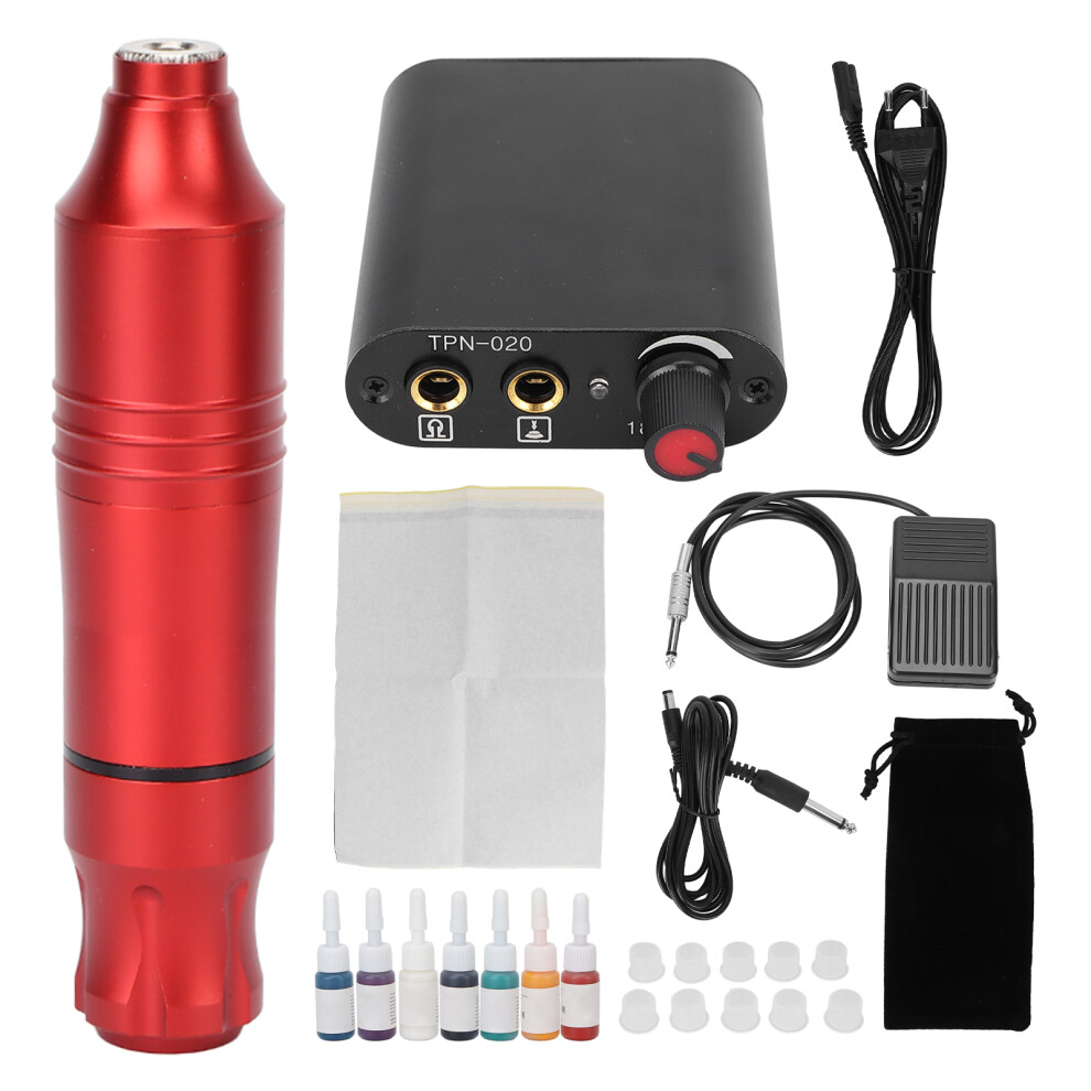 (EU Plug) Motor Tattoo Pen Kit Foot Pedal Power 90-265V EU