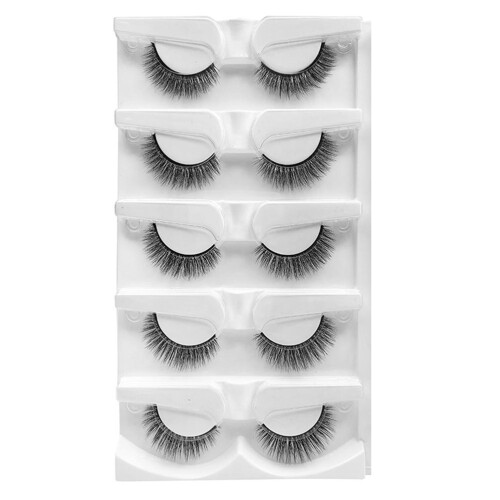 5 Paar Selbstklebende Wimpern mit Lockenstab 1
