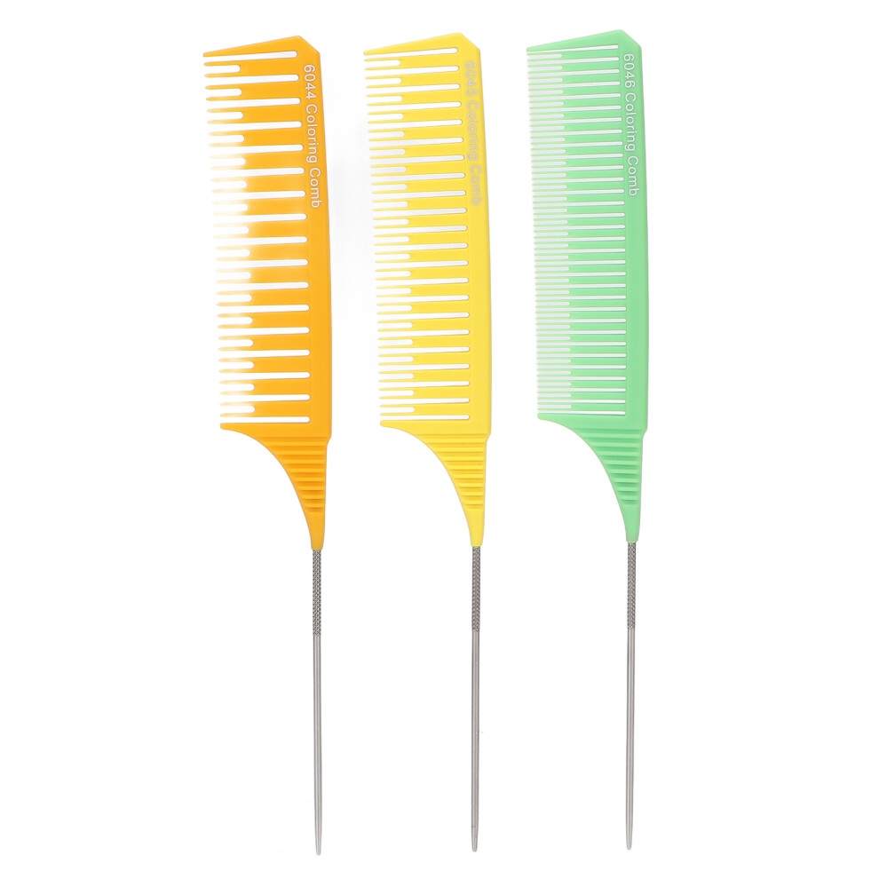 (Set 3) 3pcs Parting Comb Professional Glossy Round Hair Tool Set 1