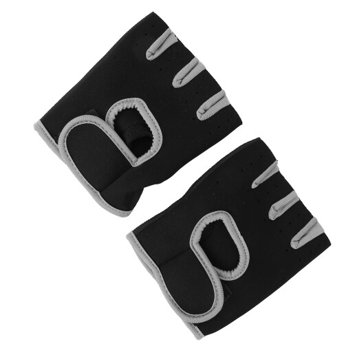 (M) Workout Gloves Elastic Breathable Adjustable Wrist Support Grey 2