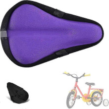 (As show, One size) "Kids Gel Bike Seat Cushion Cover, 9'x6' Breathable & Extra Soft Memory Foam Bicycle Saddle PadPurple"