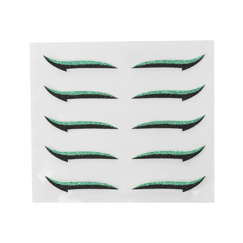 (Green) Farbige wasserfeste Wimpern-Sticker Silber